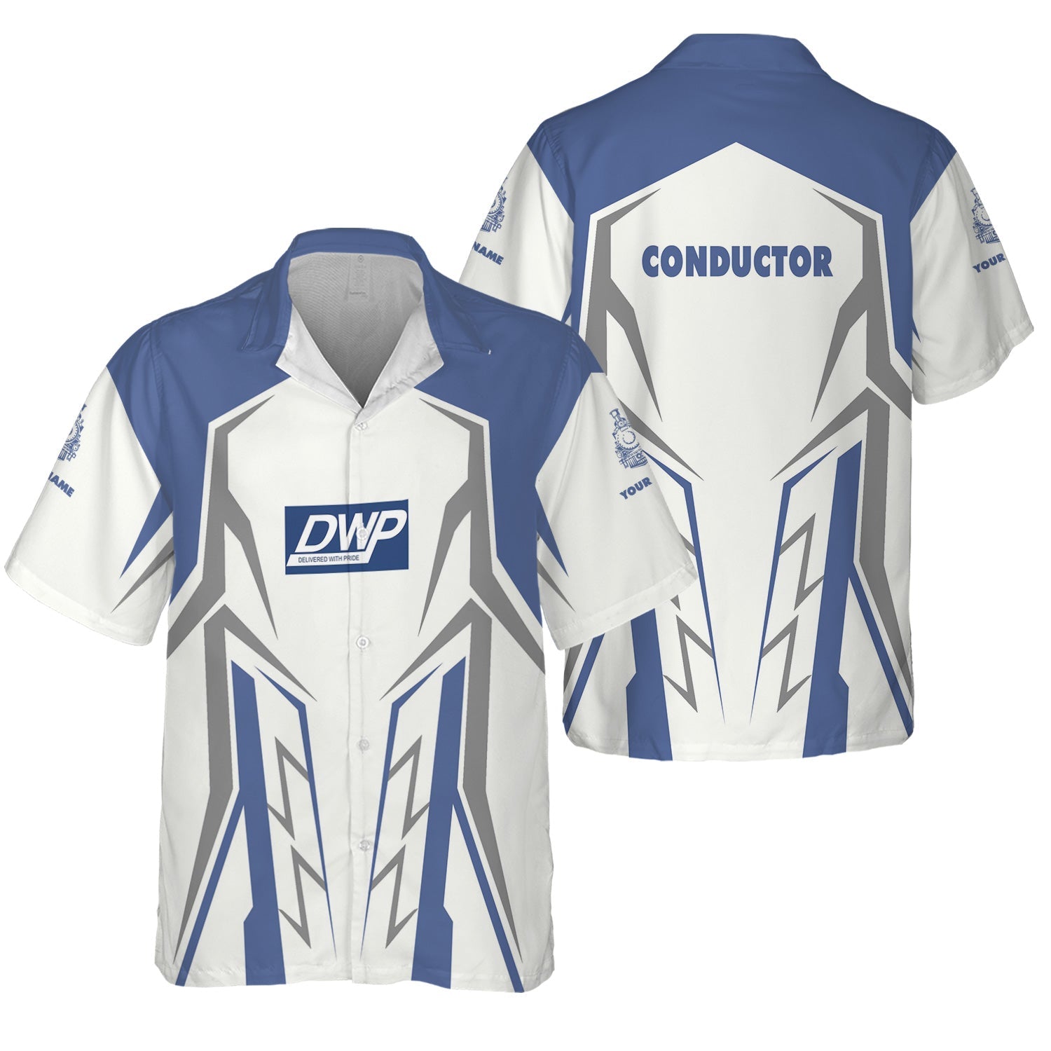 Railspirit Personalized Duluth, Winnipeg and Pacific Railway Hawaiian Shirt Futuristic Design with Custom Job Train Shirt