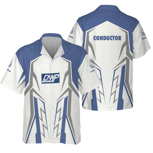 Railspirit Personalized Duluth, Winnipeg and Pacific Railway Hawaiian Shirt Futuristic Design with Custom Job Train Shirt