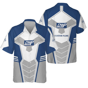 Railspirit Personalized Duluth, Winnipeg and Pacific Railway Hawaiian Shirt Engine-Inspired Style Train Shirt for Railroad Fanatic