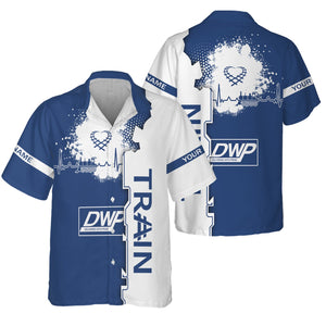 Railspirit Personalized Duluth, Winnipeg and Pacific Railway Hawaiian Shirt Engine Heartbeat and Track Love Style Shirt Gift Idea For Train Lovers