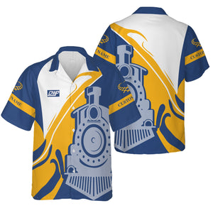 Railspirit Personalized Duluth, Winnipeg and Pacific Railway Hawaiian Shirt Flame-Inspired Style Shirt Gift Idea For Train Lovers