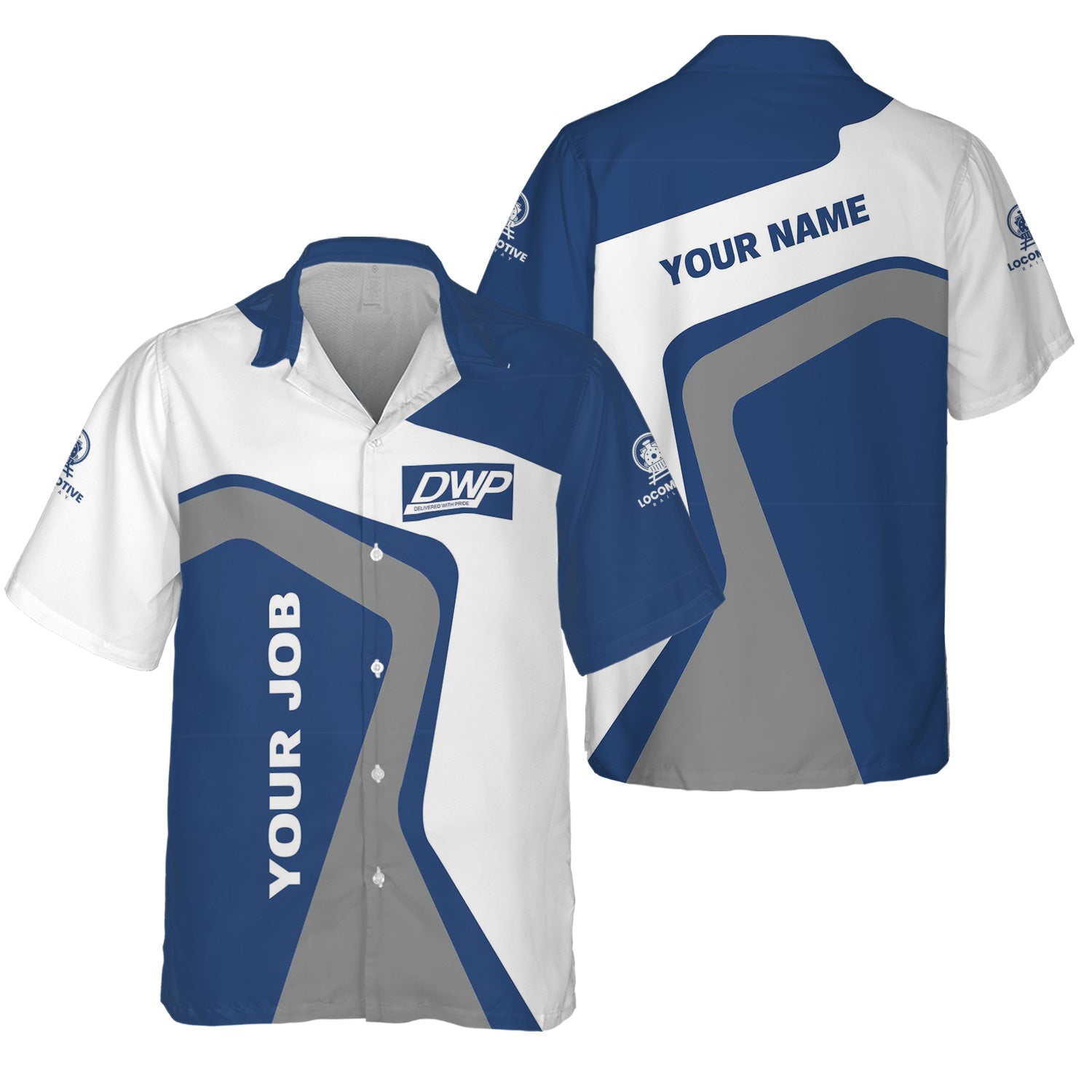 Railspirit Personalized Duluth, Winnipeg and Pacific Railway Hawaiian Shirt Unique Design with Custom Job Position Train Shirt