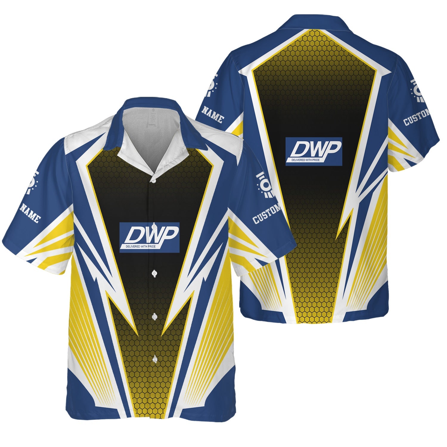 Railspirit Personalized Duluth, Winnipeg and Pacific Railway Hawaiian Shirt Lightning Graphic Style Shirt Gift Idea For Train Lover