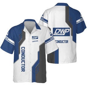 Railspirit Personalized Duluth, Winnipeg and Pacific Railway Hawaiian Shirt Unique Railway Style with Custom Job Train Shirt