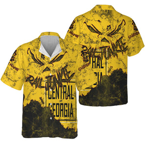 Railspirit Personalized Central of Georgia Railway Hawaiian Shirt Torn Graphic Style Train Shirt For Rail Junkie