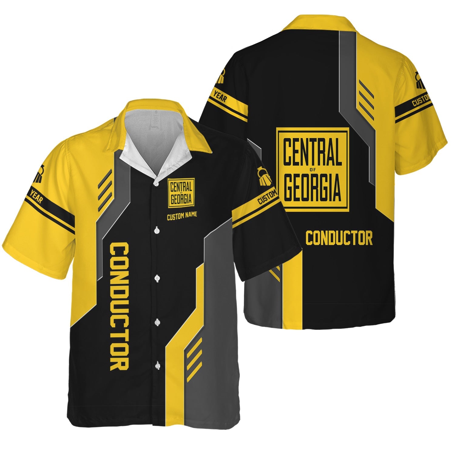 Railspirit Personalized Central of Georgia Railway Hawaiian Shirt Unique Railway Style with Custom Job Train Shirt