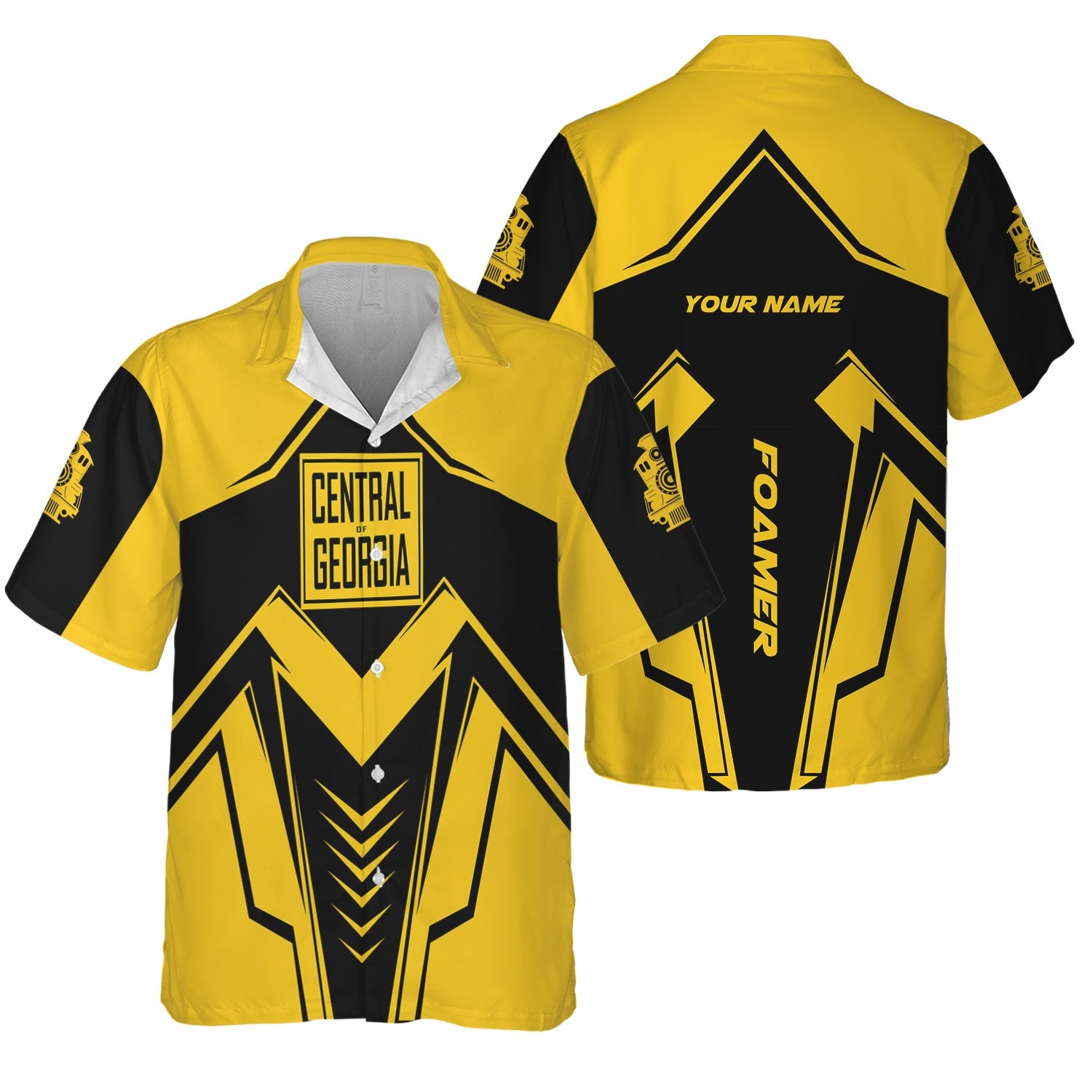 Railspirit Personalized Central of Georgia Railway Hawaiian Shirt Railway Trainspotter Style Shirt Gift Idea For Foamers