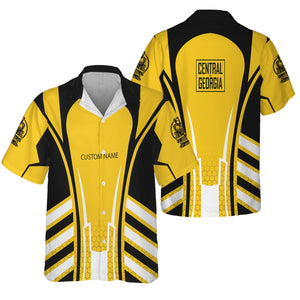 Railspirit Personalized Central of Georgia Railway Hawaiian Shirt Striped Railroad Style Train Shirt All Over Print