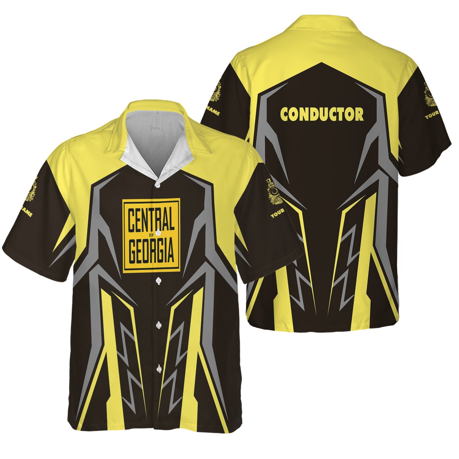 Railspirit Personalized Central of Georgia Railway Hawaiian Shirt Futuristic Design with Custom Job Train Shirt