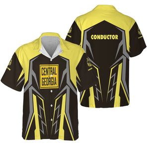 Railspirit Personalized Central of Georgia Railway Hawaiian Shirt Futuristic Design with Custom Job Train Shirt