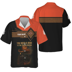 Railspirit Personalized Texas and Pacific Railway Hawaiian Shirt You Need A Ride To The Train Station Shirt For Train Lovers