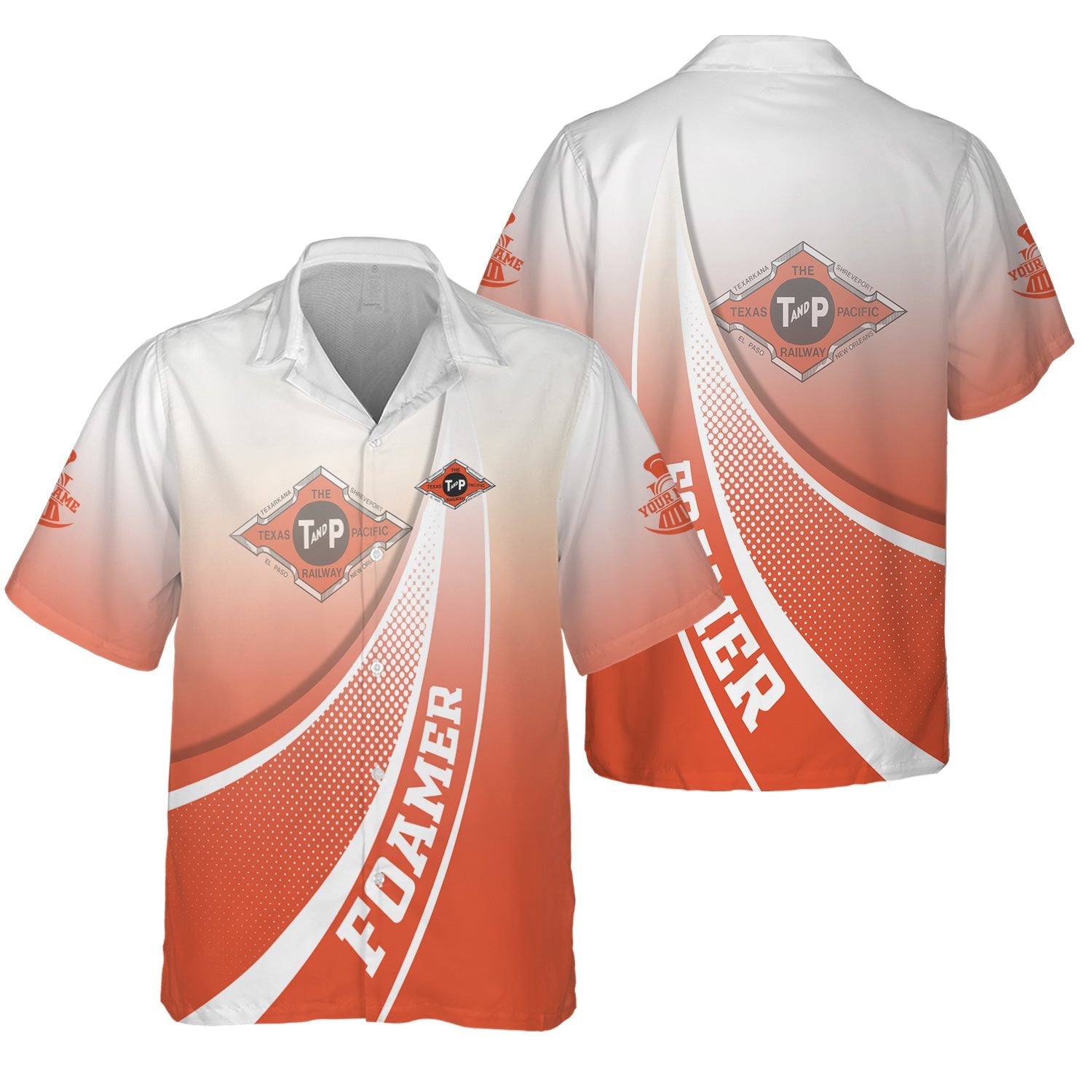 Railspirit Personalized Texas and Pacific Railway Hawaiian Shirt Railway-Themed Style Shirt Gift Idea For Trainspotter