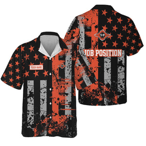 Railspirit Personalized Texas and Pacific Railway Hawaiian Shirt Artistic Paint American Flag Style Train Shirt