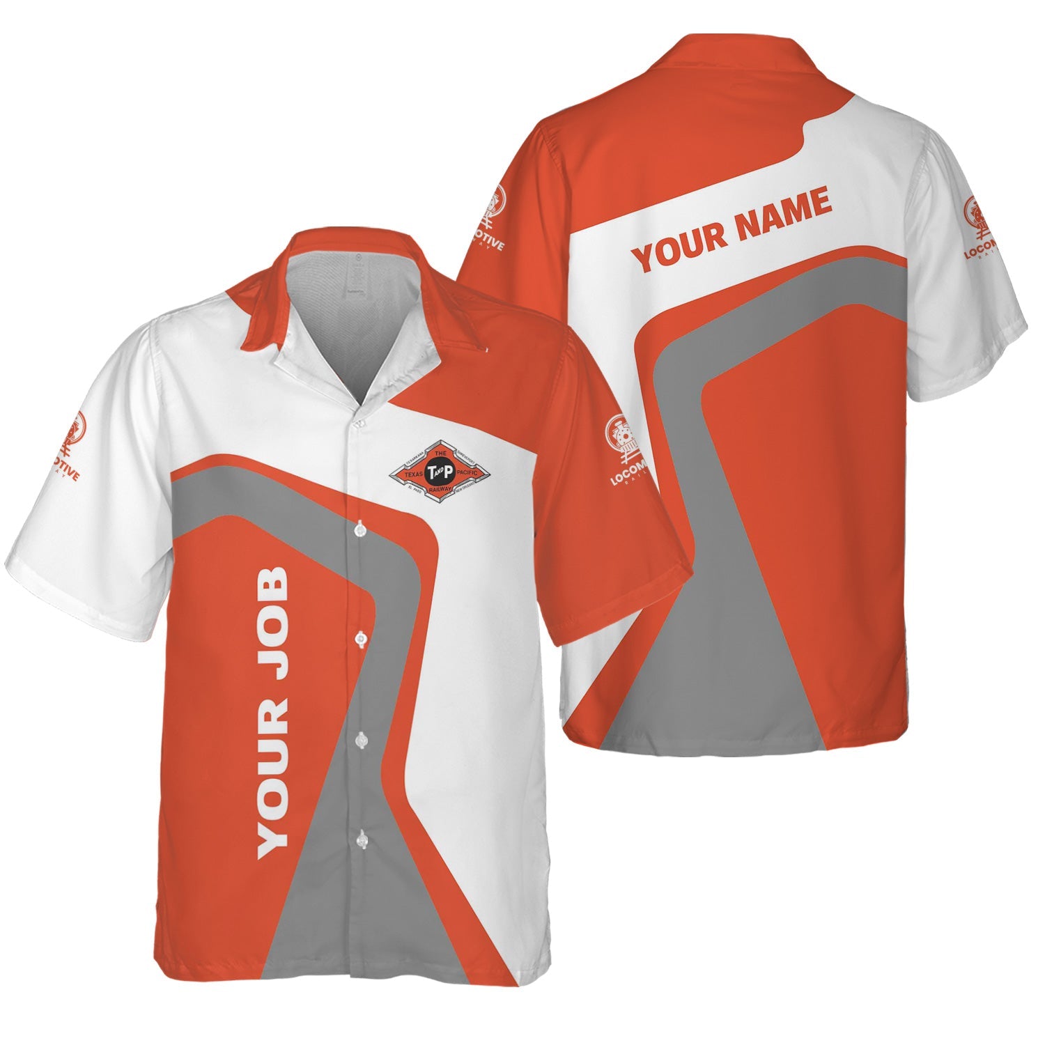 Railspirit Personalized Texas and Pacific Railway Hawaiian Shirt Unique Design with Custom Job Position Train Shirt