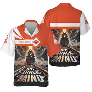 Railspirit Personalized Texas and Pacific Railway Hawaiian Shirt One Track Mind Train Printed Shirt