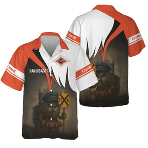 Railspirit Personalized Texas and Pacific Railway Hawaiian Shirt Angry Train Hawaiian Shirt Gift Idea For Train Lover