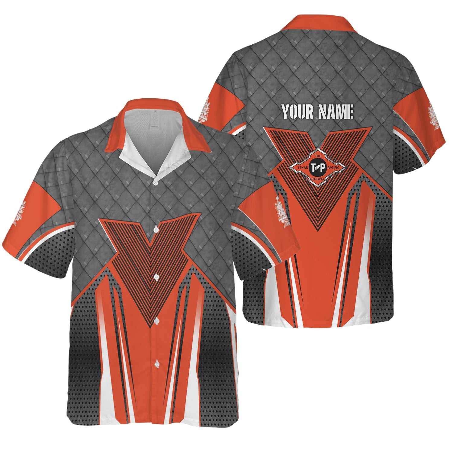 Railspirit Personalized Texas and Pacific Railway Hawaiian Shirt Rugged Steel Vibes Train Shirt All Over Print