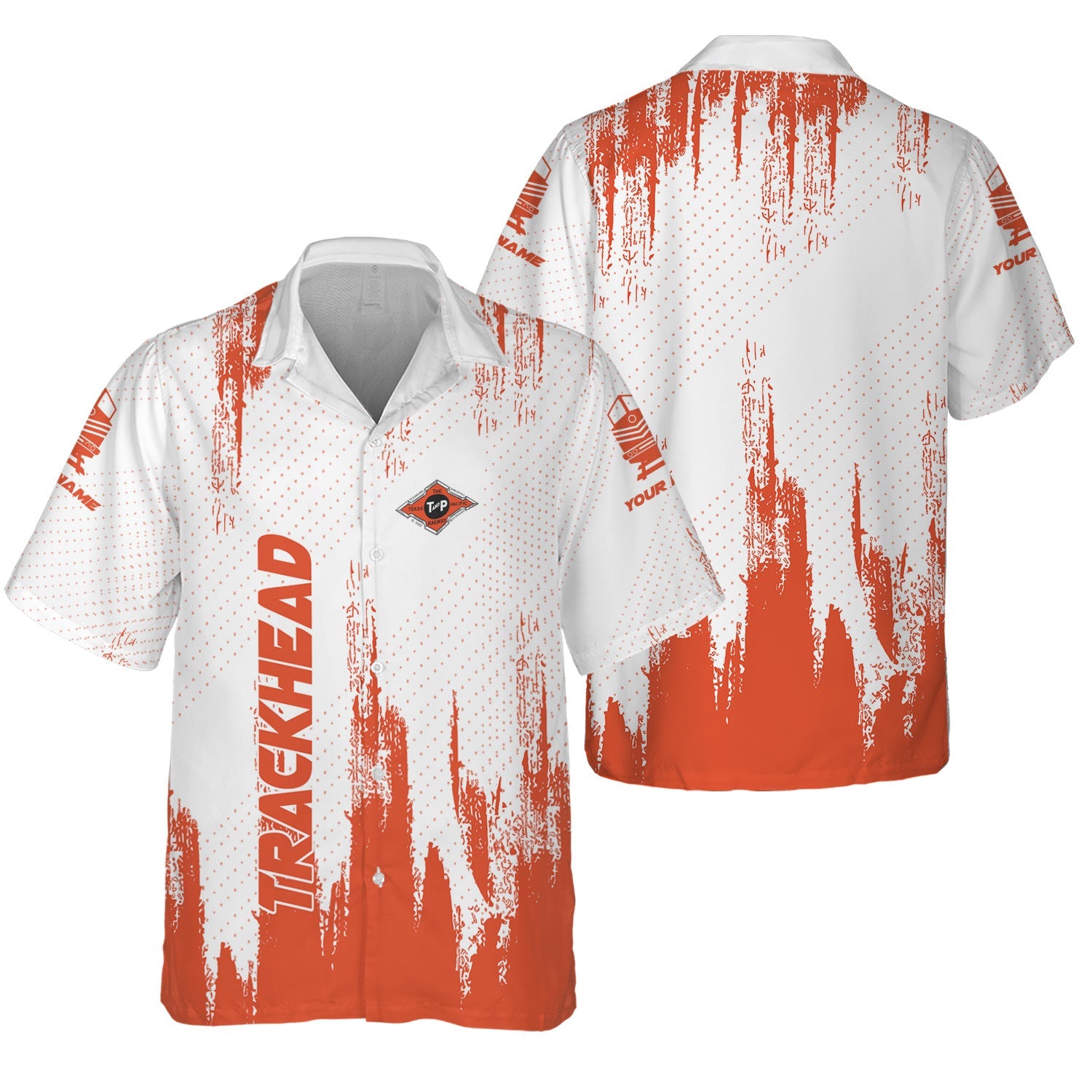 Railspirit Personalized Texas and Pacific Railway Hawaiian Shirt Paint Impact Design Train Shirt for Trackhead
