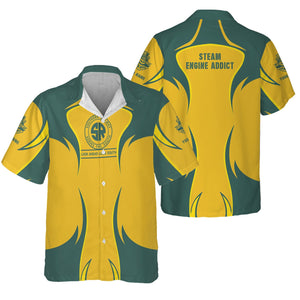 Railspirit Personalized Southern Railway U.S Hawaiian Shirt Distinctive Flame Style SOU Shirt For Steam Engine Addict