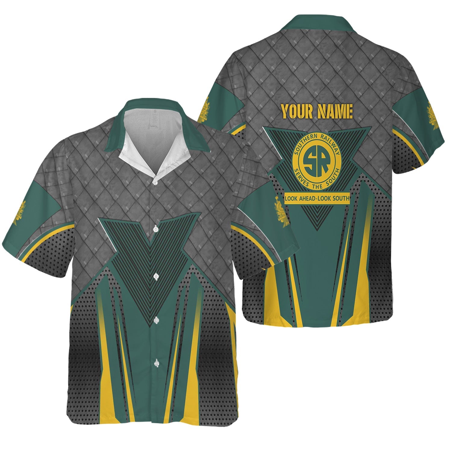 Railspirit Personalized Southern Railway U.S Hawaiian Shirt Rugged Steel Vibes SOU Train Shirt All Over Print