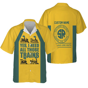 Railspirit Custom Name Southern Railway U.S Hawaiian Shirt Yes I Need All Those Train SOU Printed Shirt