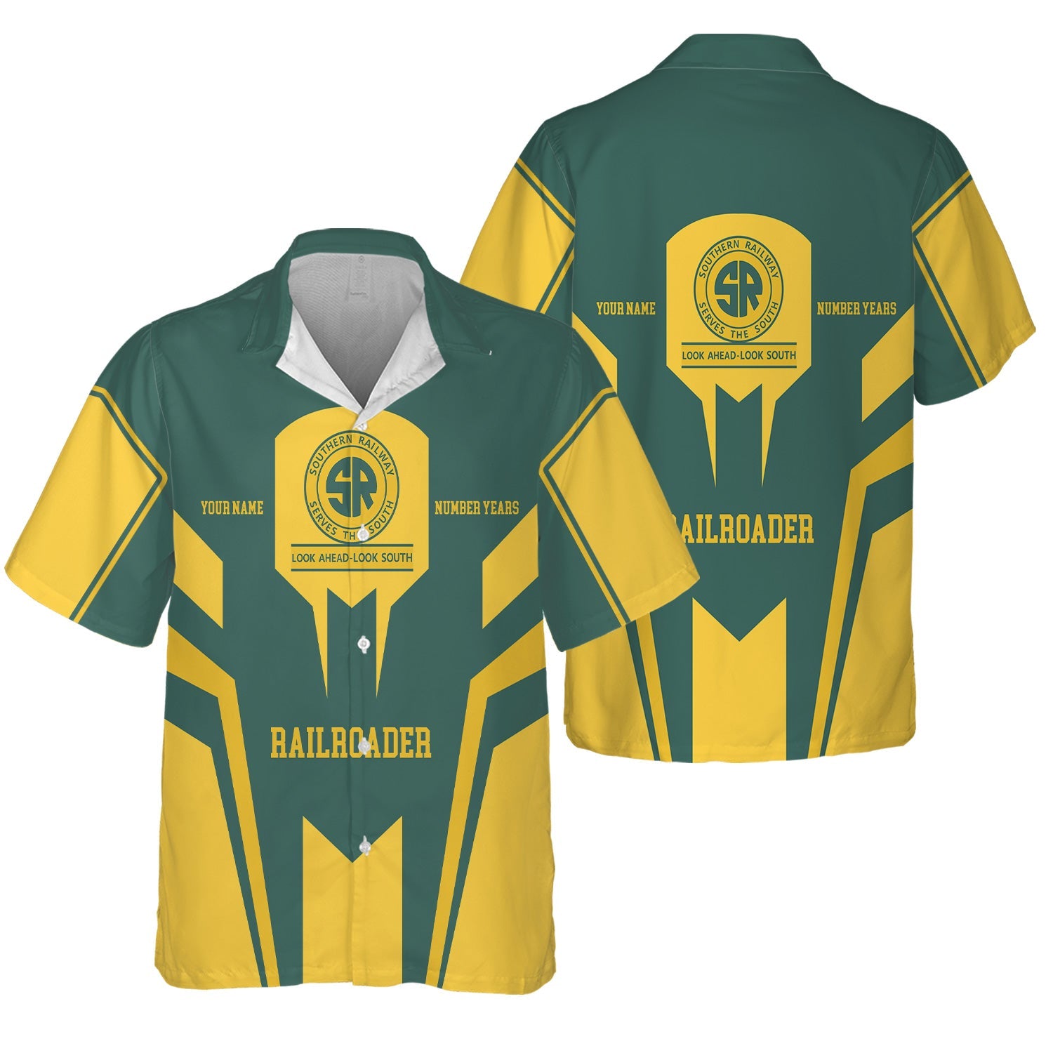 Railspirit Personalized Southern Railway U.S Hawaiian Shirt Custom Year Railroader SOU Shirt Gift Idea For Train Lover