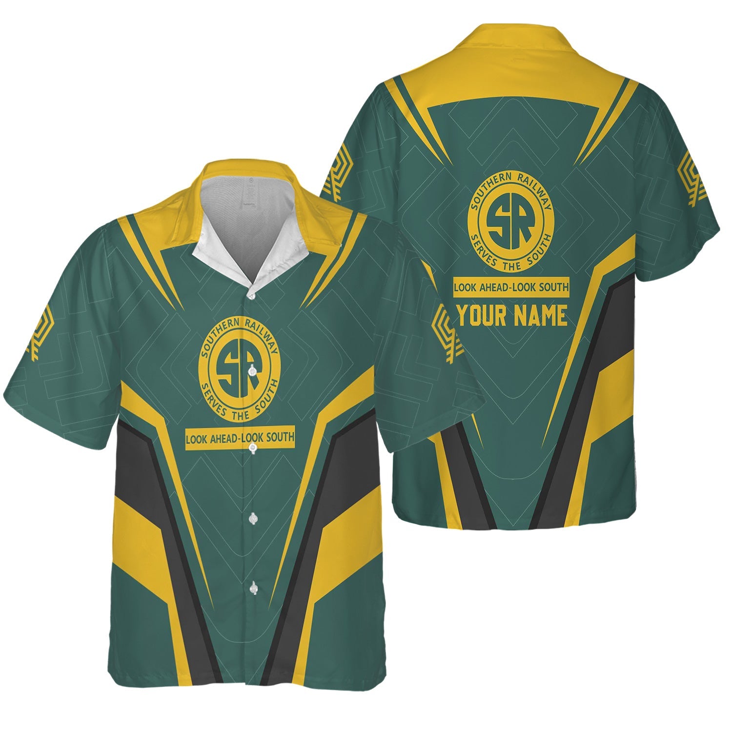 Railspirit Personalized Southern Railway U.S Hawaiian Shirt Railway Inspired Apparel SOU Train Shirt For Train Lovers