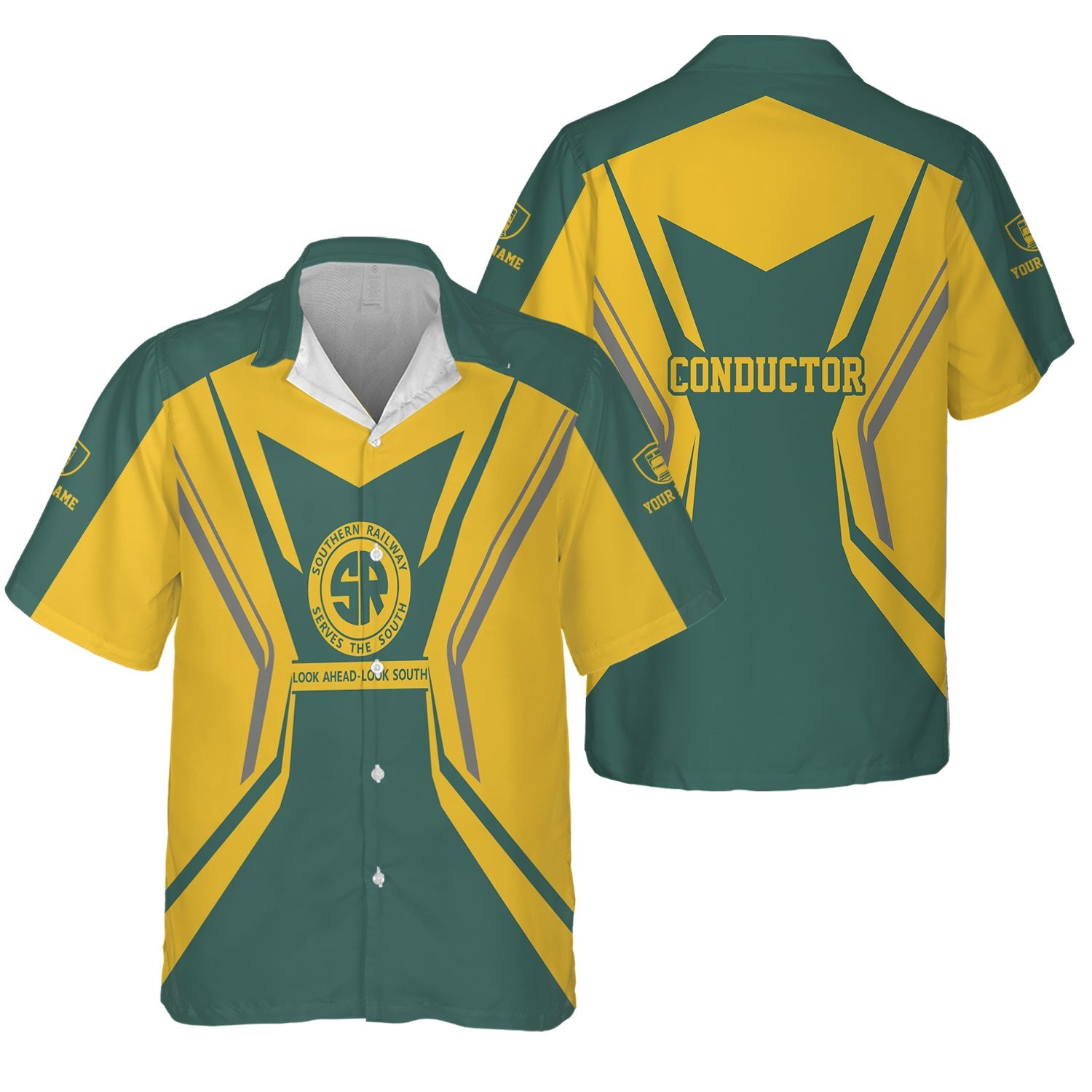 Railspirit Personalized Southern Railway U.S Hawaiian Shirt Unique Style with Custom Job SOU Train Shirt