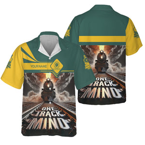 Railspirit Personalized Southern Railway U.S Hawaiian Shirt One Track Mind SOU Train Printed Shirt