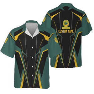 Railspirit Personalized Southern Railway U.S Hawaiian Shirt Lightning-Edge Design SOU Train Shirt For Railroad Lovers