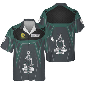 Railspirit Personalized Southern Railway U.S Hawaiian Shirt Steam Locomotive Engine Graphic SOU Train Shirt All Over Print