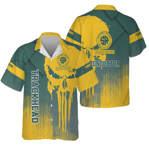 Railspirit Personalized Southern Railway U.S Hawaiian Shirt Skull Design with Custom Job SOU Train Shirt for Trackhead Crew