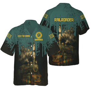 Railspirit Personalized Southern Railway U.S Hawaiian Shirt Vintage Train Art Style SOU Shirt For Locomotive Fans