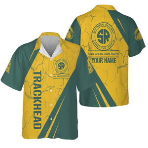 Railspirit Personalized Southern Railway U.S Hawaiian Shirt Crackle Texture Style SOU Shirt For Trackhead