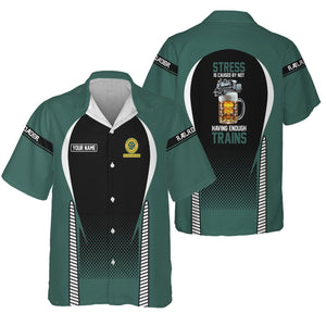 Railspirit  Personalized  Southern Railway U.S Hawaiian Shirt  Stress Is Caused By Not Having Enough Trains SOU Shirt All Over Print
