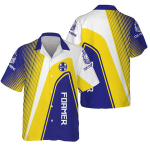 Railspirit Personalized Santa Fe Railway Hawaiian Shirt Vibrant Striking Style Atchison, Topeka and Santa Fe Railway Shirt For Rail Enthusiasts