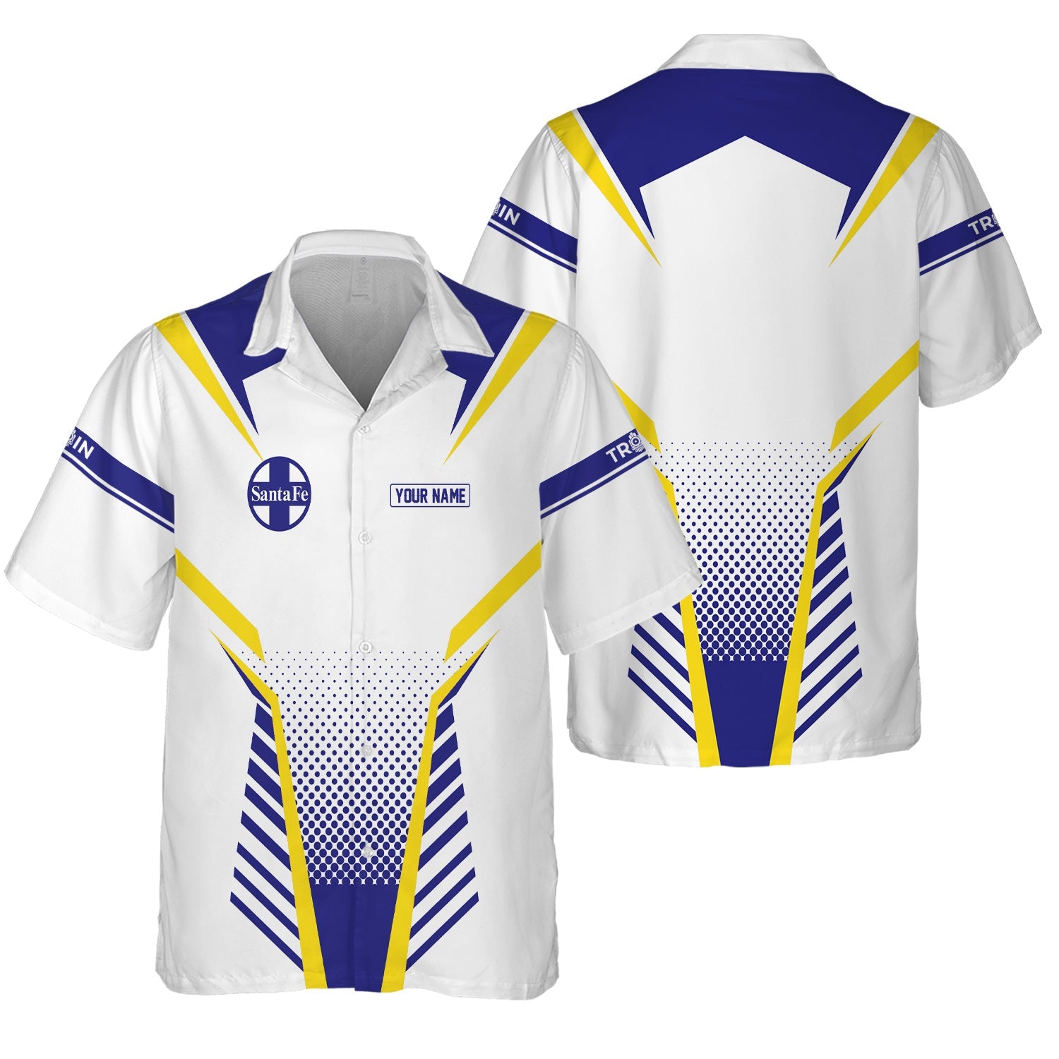 Railspirit Personalized Santa Fe Railway Hawaiian Shirt Unisex Atchison, Topeka and Santa Fe Railway Train Shirt All Over Print