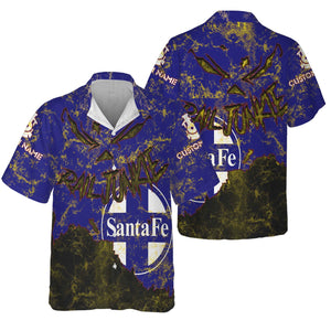 Railspirit Personalized Santa Fe ATSF Railway Hawaiian Shirt Torn Graphic Style Atchison, Topeka and Santa Fe Train Shirt For Rail Junkie