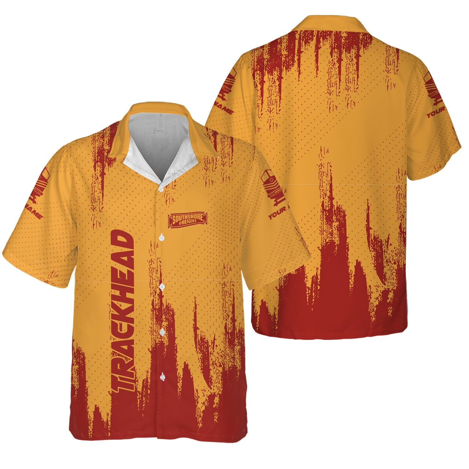 Railspirit Personalized Chicago South Shore and South Bend Railroad Hawaiian Shirt Paint Impact Design Train Shirt for Trackhead