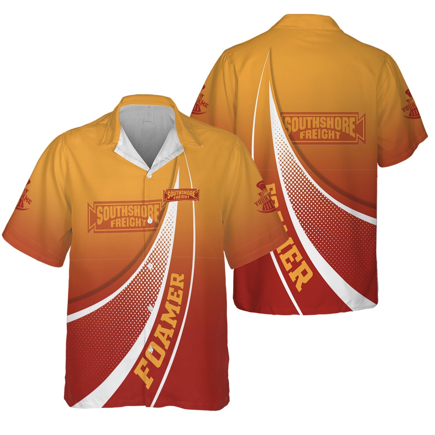 Railspirit Personalized Chicago South Shore and South Bend Railroad Hawaiian Shirt Railway-Themed Style Shirt Gift Idea For Trainspotter