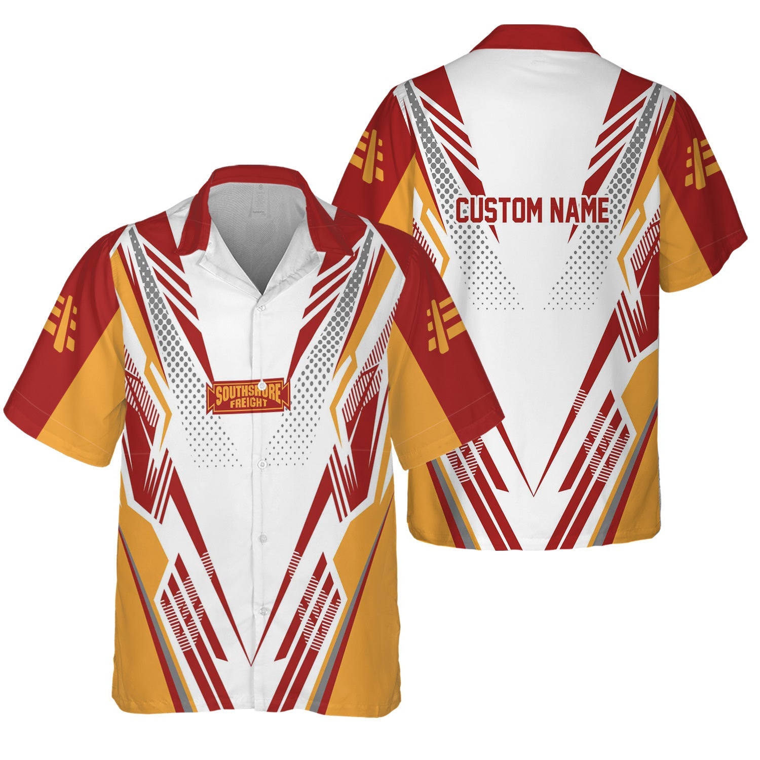 Railspirit Personalized Chicago South Shore and South Bend Railroad Hawaiian Shirt Railroad Tribute Design Train Shirt for Train Lovers