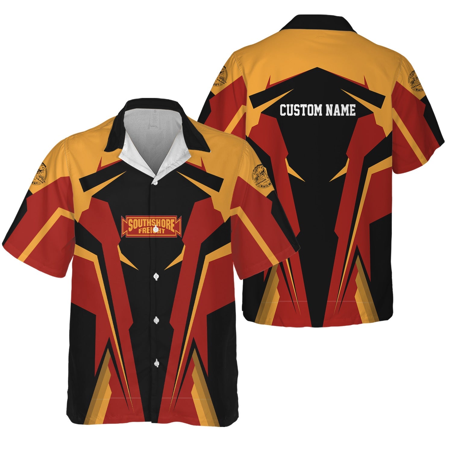 Railspirit Personalized Chicago South Shore and South Bend Railroad Hawaiian Shirt Strong Line Style Train Unisex Shirt All Over Print