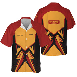 Railspirit Personalized Chicago South Shore and South Bend Railroad Hawaiian Shirt Vibriant Style with Custom Position Train Shirt