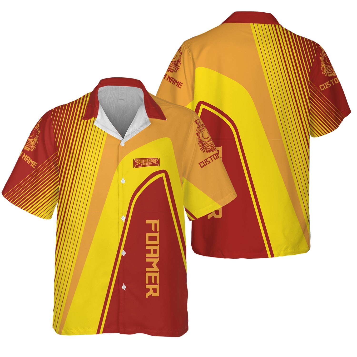 Railspirit Personalized Chicago South Shore and South Bend Railroad Hawaiian Shirt Vibrant Striking Style Shirt For Rail Enthusiasts