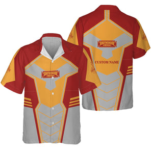 Railspirit Personalized Chicago South Shore and South Bend Railroad Hawaiian Shirt Engine-Inspired Style Train Shirt for Railroad Fanatic