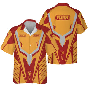 Railspirit Personalized Chicago South Shore and South Bend Railroad Hawaiian Shirt Workwear-Inspired with Custom Position Train Shirt