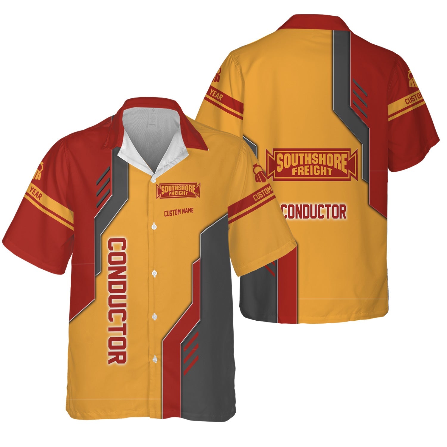 Railspirit Personalized Chicago South Shore and South Bend Railroad Hawaiian Shirt Unique Railway Style with Custom Job Train Shirt