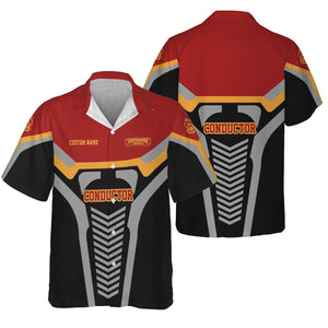 Railspirit Personalized Chicago South Shore and South Bend Railroad Hawaiian Shirt Track-Inspired with Custom Job Position Train Shirt