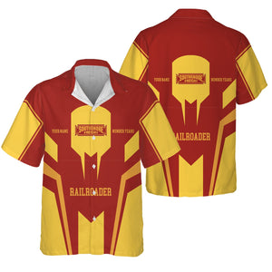 Railspirit Personalized Chicago South Shore and South Bend Railroad Hawaiian Shirt Custom Year Railroader Shirt Gift Idea For Train Lover