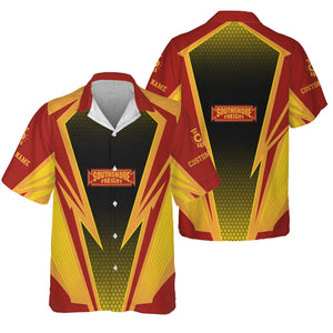 Railspirit Personalized Chicago South Shore and South Bend Railroad Hawaiian Shirt Lightning Graphic Style Shirt Gift Idea For Train Lover